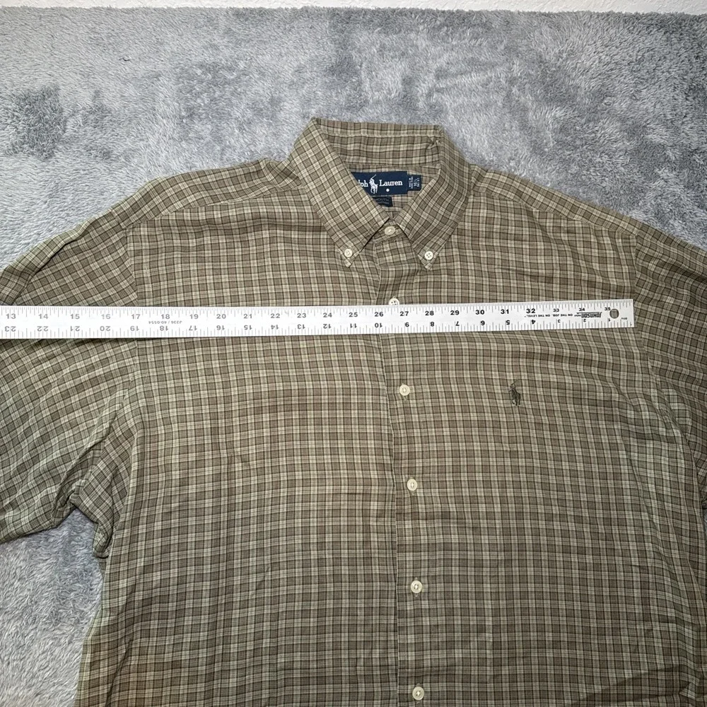 Ralph Lauren Yarmouth Button Down Long Sleeve Men's 16 1/2 36/37 Cotton Plaid